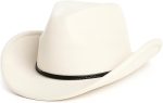 Plus Size Felt Cowboy Hats Western Fedora Hat Warm Multi Size Wide Brim Cowgirl Hat for Man Woman