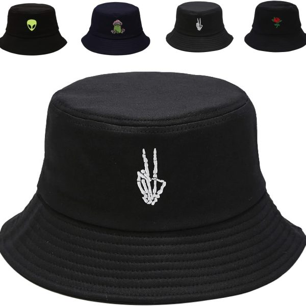Cotton Bucket Hat for Women Men Summer Travel Sun Beach Bucket Cap Unisex Outdoor Fisherman Hat