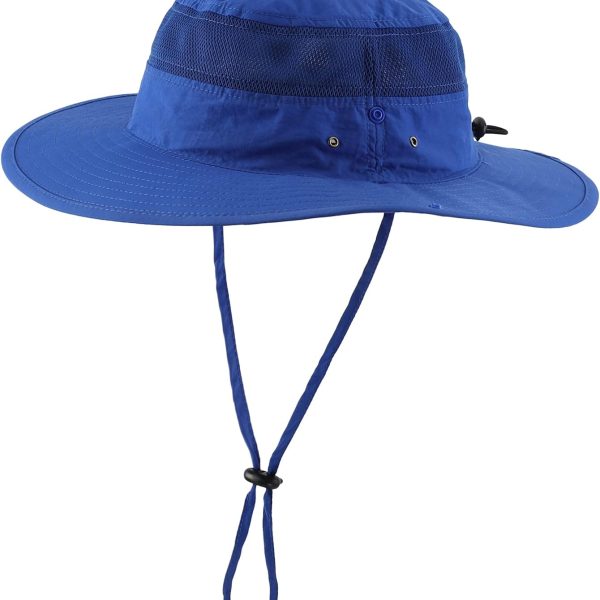 UPF 50+ Wide Brim Sun Hat for Men Breathable Cowboy Boonie Hats Outdoor Bucket Hat for Fishing Hiking Safari