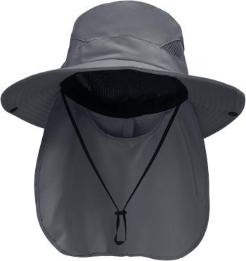 Sun Hats for Men Women with Neck Flap UPF 50+ UV Protection Wide Brim Bucket Hat Safari Hiking Fishing Hats
