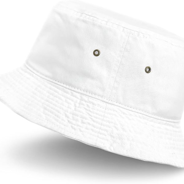 Cotton Bucket Hat Packable Sun Hat Unisex Summer Travel Beach Fisherman Hat for Men Women Outdoor Fishing Hiking