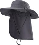 UPF 50+ Wide Brim Sun Hats with Neck Flap Sun Protection Hat for Men Women Gardening Fishing Summer Bucket Hat