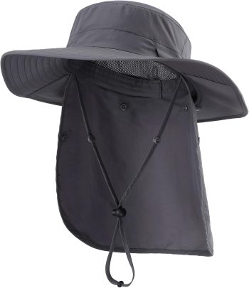 UPF 50+ Wide Brim Sun Hats with Neck Flap Sun Protection Hat for Men Women Gardening Fishing Summer Bucket Hat