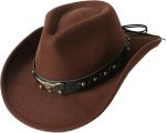 Western Cowboy Hat for Kids Boy Girl Classic Cowboy Cowgirl Dress Up Hat with Buckle Belt
