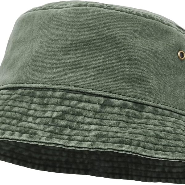 Bucket Hat Wide Brim Washed Denim Cotton Outdoor Sun Hat Flat Top Cap for Fishing Hiking Beach Sports