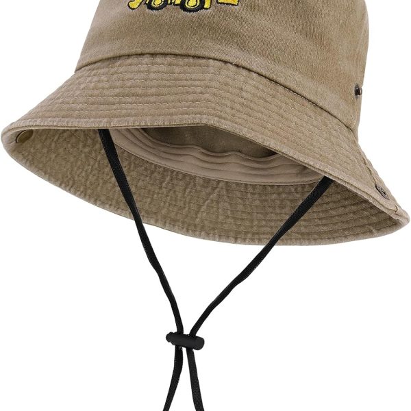 Toddler Excavator Bucket Hats Baby Sun Hats with Adjustable Chin Strap Boys Hat for Camping Fishing Outdoor 3-8 Years Khaki