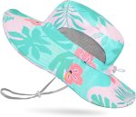 Kids Sun Hat for Girls Mesh Bucket Hat Toddler UV Protection Beach Hat Kids Foldable Fishing Hat for Girls 2-8 Years