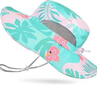 Kids Sun Hat for Girls Mesh Bucket Hat Toddler UV Protection Beach Hat Kids Foldable Fishing Hat for Girls 2-8 Years
