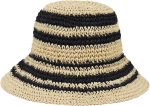 Women Hand-Woven Sun Hat UV Protection Crochet Straw Wide Brim Beach Hat Summer Foldable Bucket Hat Beige Black