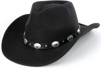 Kids Wide Brim Western Cowboy Cowgirl Hat Boys Girls Felt Fedora Hats
