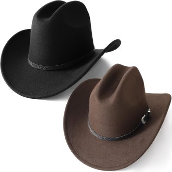 Western Cowboy Hat for Men Women Cowgirl Cow Girl Country Costume Rodeo Cattleman Cute Felt Adult Ladies Buckle