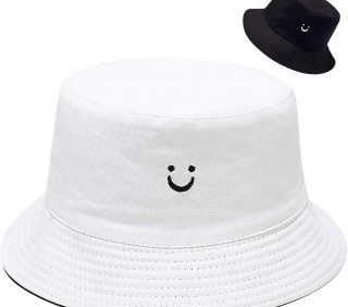Unisex Bucket Hat Beach Sun Hat Aesthetic Fishing Hat for Men Women Teens Reversible Double-Side-Wear