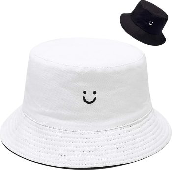 Unisex Bucket Hat Beach Sun Hat Aesthetic Fishing Hat for Men Women Teens Reversible Double-Side-Wear