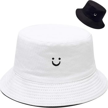 Unisex Bucket Hat Beach Sun Hat Aesthetic Fishing Hat for Men Women Teens Reversible Double-Side-Wear