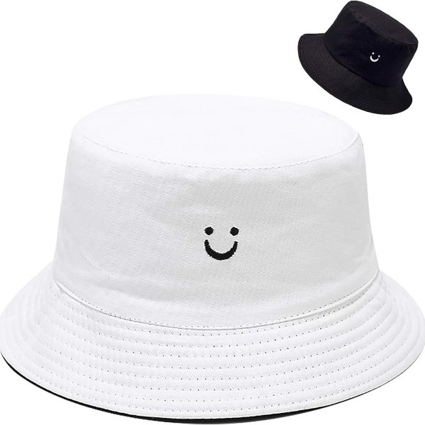 Unisex Bucket Hat Beach Sun Hat Aesthetic Fishing Hat for Men Women Teens Reversible Double-Side-Wear