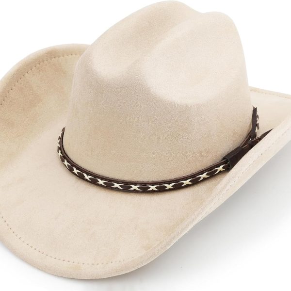 Western Cowboy Hat for Women and Men Unisex Big Wide Brim Felt Hats for Cowboys and Cowgirls