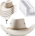 Cowboy Hat and Bandana Cowboy Cowgirl Hats Bulk Western Party Costume Halloween Accessory