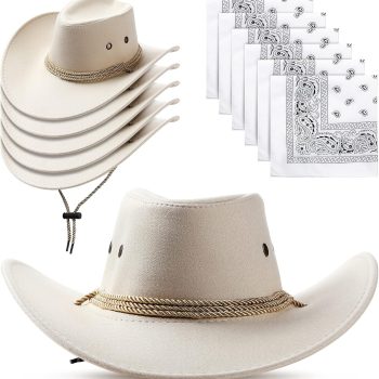 Cowboy Hat and Bandana Cowboy Cowgirl Hats Bulk Western Party Costume Halloween Accessory