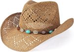 Cowboy Hat Cowgirl Hat Straw Wide with Shapeable Brim Western Cowboy Hat for Women