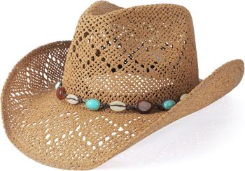 Cowboy Hat Cowgirl Hat Straw Wide with Shapeable Brim Western Cowboy Hat for Women