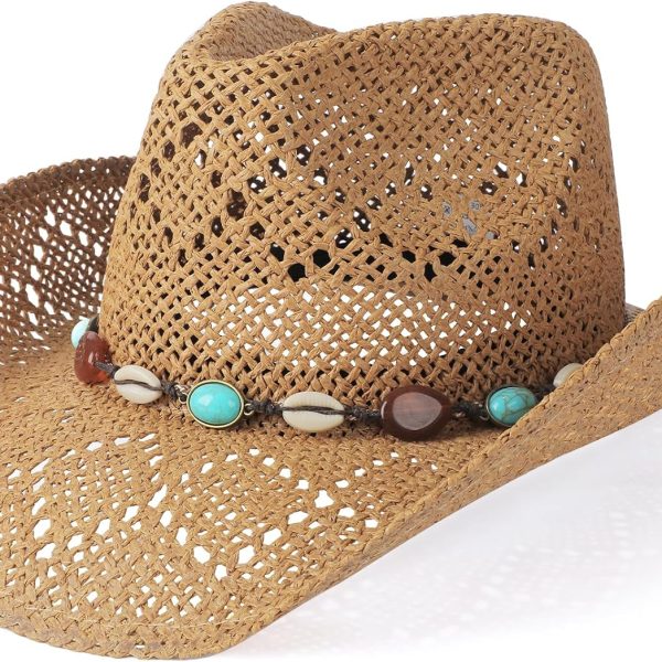 Cowboy Hat Cowgirl Hat Straw Wide with Shapeable Brim Western Cowboy Hat for Women