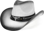 Cowboy Hat Cowgirl Hat Western Cowboy Hats for Women Men Straw Wide with Shapeable Brim Cowboy Hat for Women