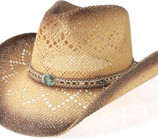Cowboy Hat Cowgirl Hat Straw Wide with Shapeable Brim Western Cowboy Hat for Women