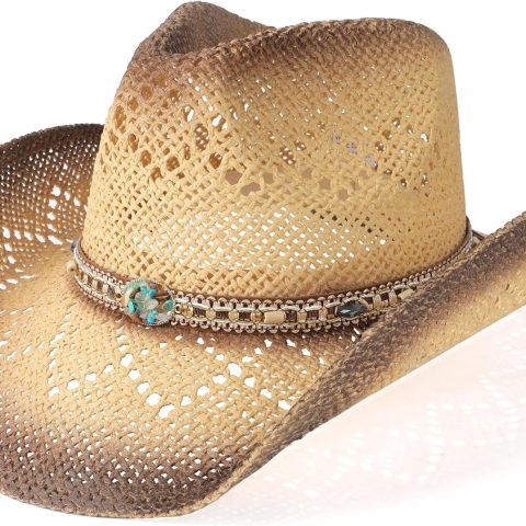 Cowboy Hat Cowgirl Hat Straw Wide with Shapeable Brim Western Cowboy Hat for Women