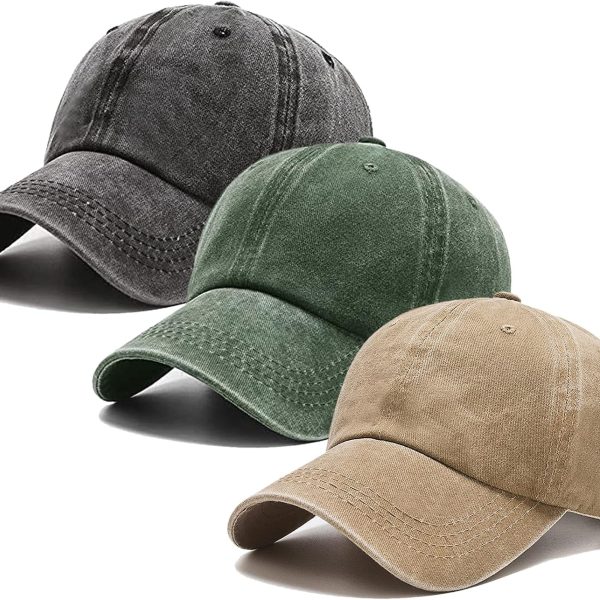 Washed Plain Vintage Baseball Cap Cotton Adjustable Twill Bulk Low Profile Classic Dad Hat for Men Women