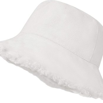 Bucket Hat Distressed Washed Cotton Summer Sun Hat Solid Wide Brim Fisherman Cap