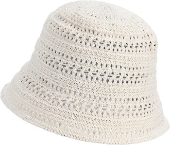 Women Foldable Sun Hats Mesh Woven Bucket Hat Portable Summer Hats for Traveling Beach Sunbathing