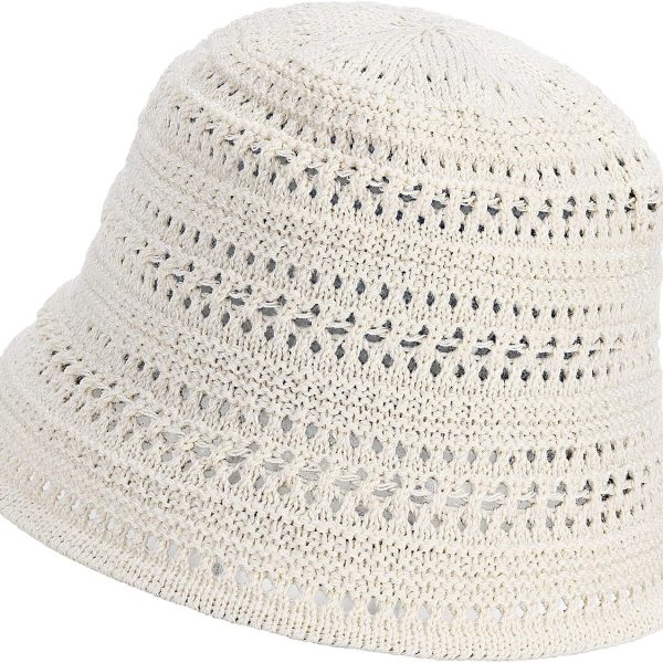 Women Foldable Sun Hats Mesh Woven Bucket Hat Portable Summer Hats for Traveling Beach Sunbathing
