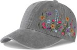 Trendy Embroidered Baseball Cap for Girls Women Men Adjustable Soft Breathable Hats for Casual Wear