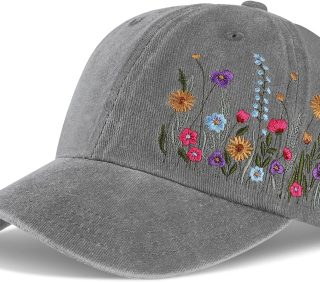 Trendy Embroidered Baseball Cap for Girls Women Men Adjustable Soft Breathable Hats for Casual Wear