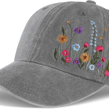 Trendy Embroidered Baseball Cap for Girls Women Men Adjustable Soft Breathable Hats for Casual Wear