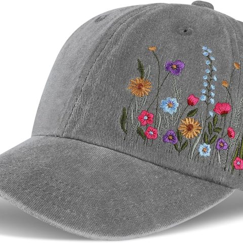 Trendy Embroidered Baseball Cap for Girls Women Men Adjustable Soft Breathable Hats for Casual Wear