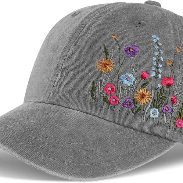 Trendy Embroidered Baseball Cap for Girls Women Men Adjustable Soft Breathable Hats for Casual Wear