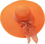 Straw Hats for Women Floppy Wide Brim Woven Roll Up Beach Sun Hat UPF Solid Foldable Oversized Vacation Summer Hats with Bow