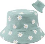 Cute Bucket Hat Beach Fisherman Hats for Women Reversible Double-Side-Wear