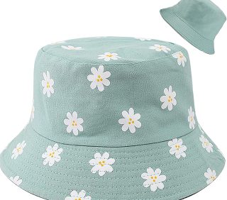 Cute Bucket Hat Beach Fisherman Hats for Women Reversible Double-Side-Wear