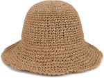 Women Sun Hat Straw Bucket Hat Wide Brim Foldable Beach Hat Travel Summer Cap UPF 50+
