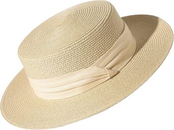 Sun Hats for Women Wide Brim Straw Boater Hat Foldable Packable Beach Hat for Summer