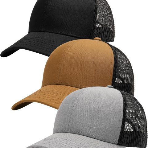 Mens Trucker Hat Structured Mesh Baseball Cap Adjustable Classic Mens Hat