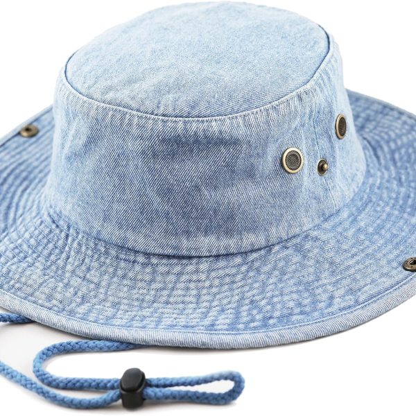 Cotton Stone-Washed Safari Wide Brim Foldable Double-Sided Sun Boonie Bucket Hat